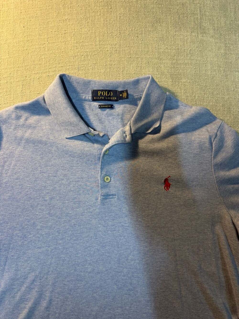 Polo Ralph Lauren Classic Fit Blue Heather Polo Shirt Size M - Picture 3 of 8